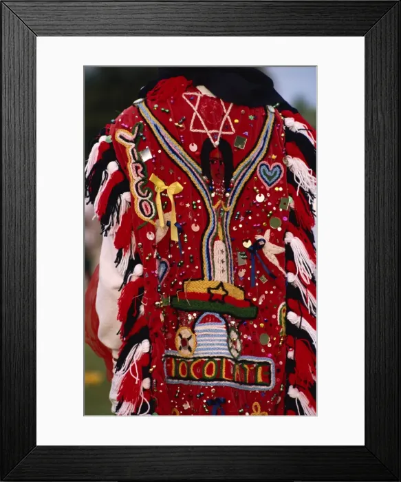 Framed Print : Cape detail from a Gombey dancer, Bermuda, Central America Framed Print : Cape detail from a Gombey dancer, Bermuda, Central America