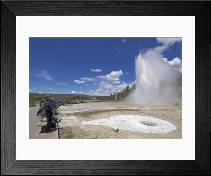 Framed Print : Crowds of spectators watching Grand Geyser erupting, Upper Geyser Basin Framed Print : Crowds of spectators watching Grand Geyser erupting, Upper Geyser Basin
