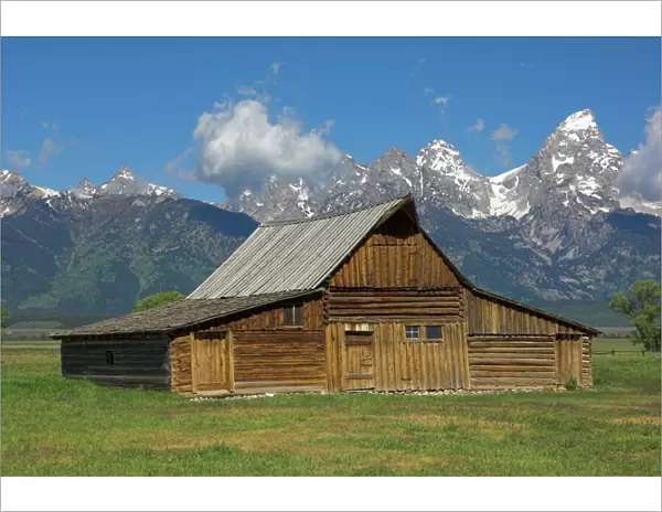The Moulton Barn on Mormon Row with the Grand Tetons range in background