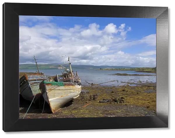 Wrecked fishing boats near Salen, Isle of Mull, Inner Hebrides, Scotland