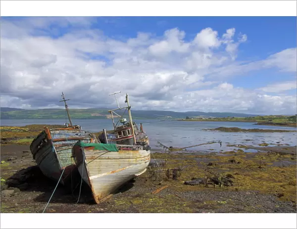 Wrecked fishing boats near Salen, Isle of Mull, Inner Hebrides, Scotland