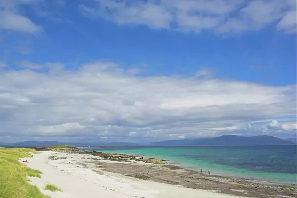 Traigh Bhan beach and Sound of Iona, Isle of Iona, Inner Hebrides, Scotland