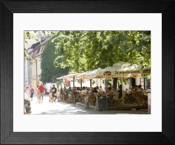 Framed Print : Pavement cafe, Ljubljana, Slovenia, Europe Framed Print : Pavement cafe, Ljubljana, Slovenia, Europe