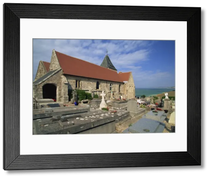 Framed Print : Sailors cemetery and 11th century church, Varengeville sur Mer, Haute Normandie Framed Print : Sailors cemetery and 11th century church, Varengeville sur Mer, Haute Normandie