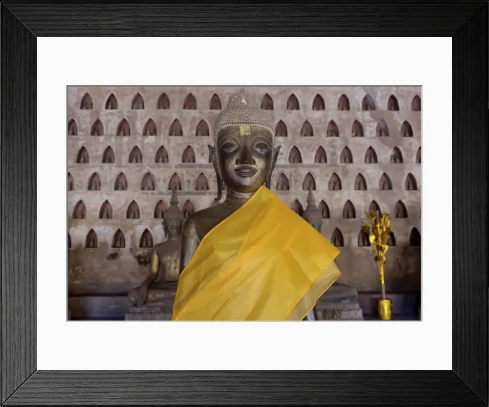 Framed Print : Buddha statue in the gallery or cloister surrounding the Sim, Wat Sisaket Framed Print : Buddha statue in the gallery or cloister surrounding the Sim, Wat Sisaket