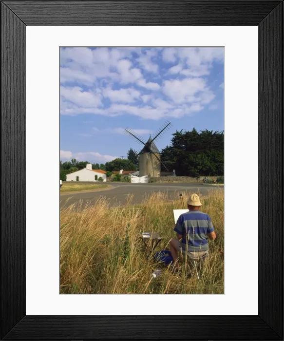 Framed Print : Windmill, Re Island, Poitou Charentes, France, Europe Framed Print : Windmill, Re Island, Poitou Charentes, France, Europe