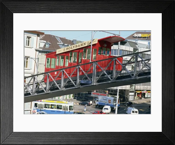 Framed Print : Polybahn, funicular railway, Zurich, Switzerland, Europe Framed Print : Polybahn, funicular railway, Zurich, Switzerland, Europe