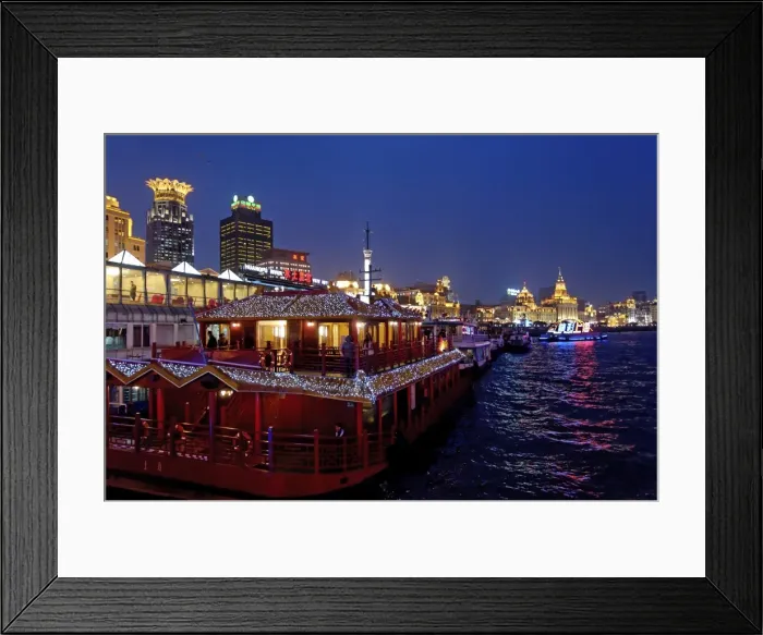 Framed Print : Night view, Shanghai, China, Asia Framed Print : Night view, Shanghai, China, Asia