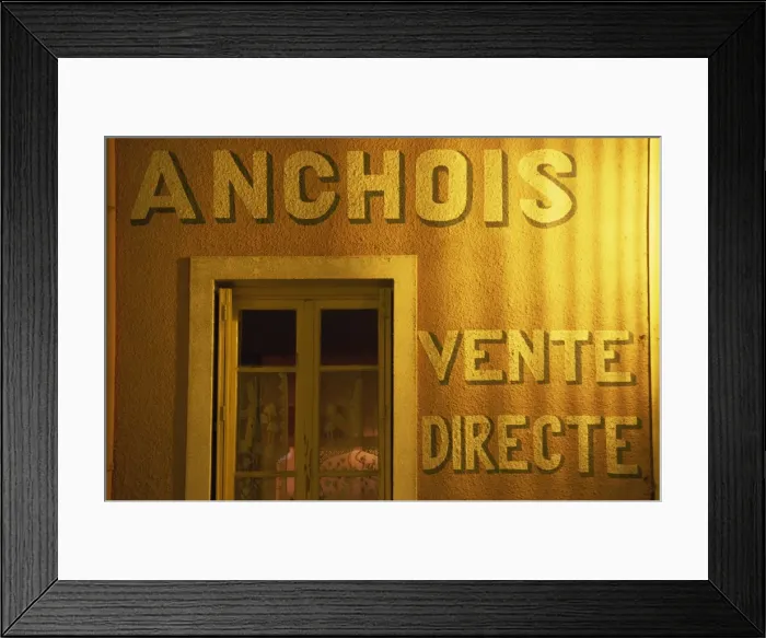 Framed Print : Painted facade, local anchovy factory, Collioure, Roussillon, France, Europe Framed Print : Painted facade, local anchovy factory, Collioure, Roussillon, France, Europe