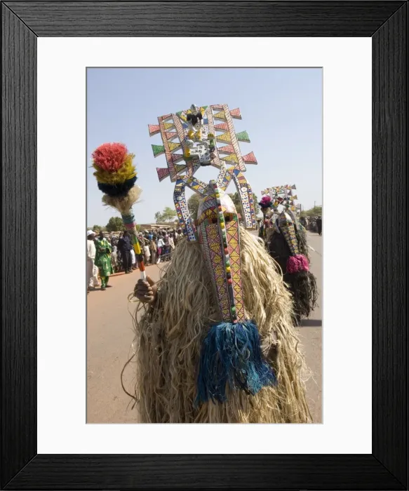 Framed Print : Bobo masks during festivities, Sikasso, Mali, Africa Framed Print : Bobo masks during festivities, Sikasso, Mali, Africa