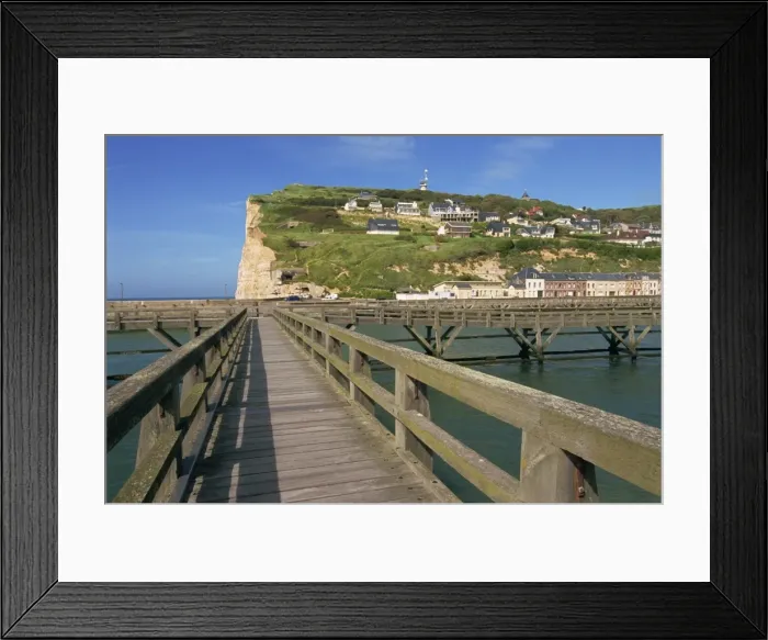 Framed Print : Pier and cliff, Fecamp, Cote d Albatre, Haute Normandie, France, Europe Framed Print : Pier and cliff, Fecamp, Cote d Albatre, Haute Normandie, France, Europe