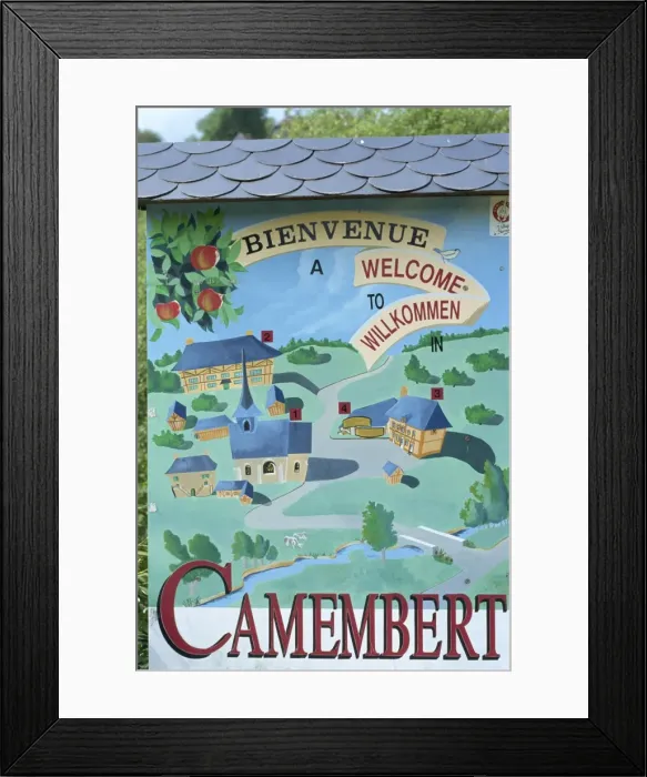 Framed Print : Cheese sign, Camembert, Normandie, France, Europe Framed Print : Cheese sign, Camembert, Normandie, France, Europe