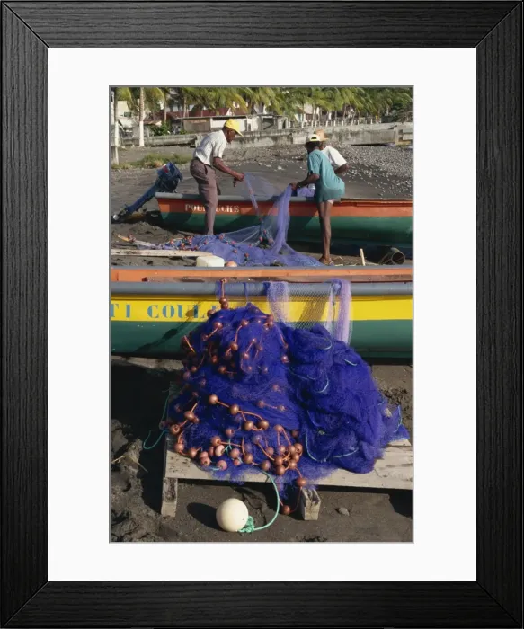 Framed Print : Fishermen, Bellefontaine, Martinique, West Indies, Caribbean, Central America Framed Print : Fishermen, Bellefontaine, Martinique, West Indies, Caribbean, Central America