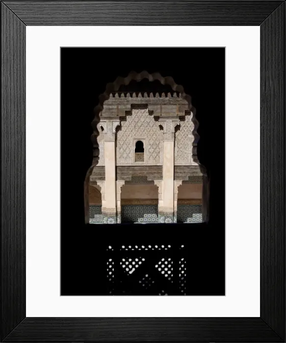 Framed Print : The Medersa Ben Youssef, the largest in Morocco, built by the Almoravide dynasty