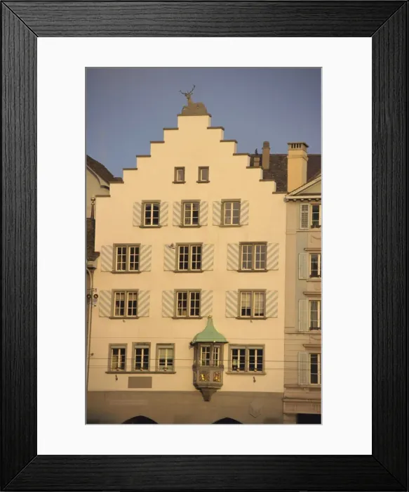 Framed Print : Frontage of a Guild Hall, Zurich, Switzerland, Europe Framed Print : Frontage of a Guild Hall, Zurich, Switzerland, Europe