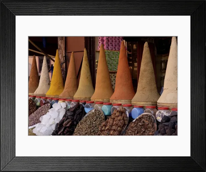 Framed Print : Spices in the souks of the Medina, Marrakesh, Morocco, North Africa, Africa Framed Print : Spices in the souks of the Medina, Marrakesh, Morocco, North Africa, Africa