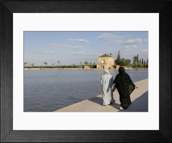 Framed Print : The Menara gardens, where the Almoravides built a huge pool in the center of the gardens in the 12th century and the pavilion dates back to the time of the Saadians, Marrakesh, Morocco, North Framed Print : The Menara gardens, where the Almoravides built a huge pool in the center of the gardens in the 12th century and the pavilion dates back to the time of the Saadians, Marrakesh, Morocco, North