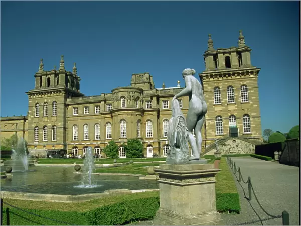 Blenheim Palace from the gardens, Woodstock, Oxfordshire, England, United Kingdom, Europe
