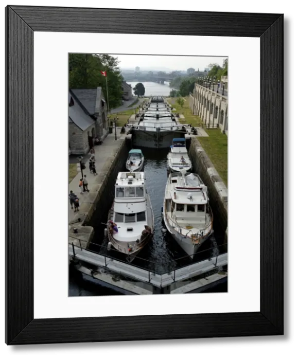 Framed Print : The Rideau Canal, UNESCO World Heritage Site, City of Ottawa, Ontario Province