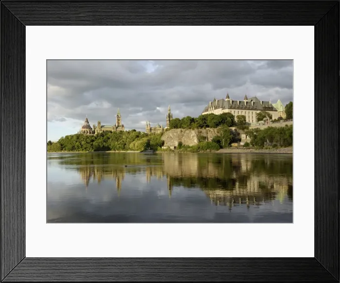 Framed Print : Overview of Parliament Hill from the banks of the Ottawa river, Ottawa Framed Print : Overview of Parliament Hill from the banks of the Ottawa river, Ottawa