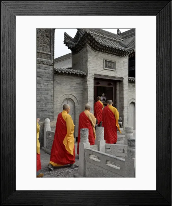 Framed Print : Monks going to pray at the Great Wild Goose Pagoda (Dayanta), dating from the Tang Dynasty in the 7th century, Xian, Shaanxi Framed Print : Monks going to pray at the Great Wild Goose Pagoda (Dayanta), dating from the Tang Dynasty in the 7th century, Xian, Shaanxi