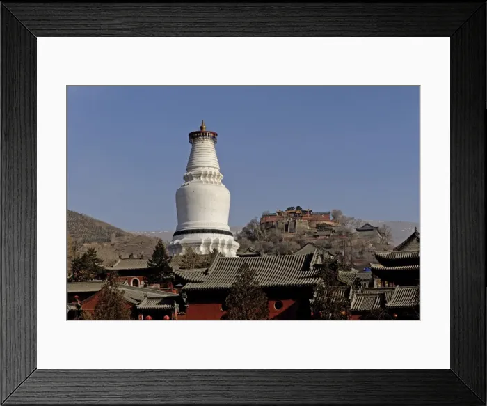 Framed Print : The Great White Pagoda (Da Baita), Tayuan Temple (Tayuan Si), one of Chinas most ancient Buddhist sites, Five Terrace Mountain (Wutai Shan), Shanxi Framed Print : The Great White Pagoda (Da Baita), Tayuan Temple (Tayuan Si), one of Chinas most ancient Buddhist sites, Five Terrace Mountain (Wutai Shan), Shanxi