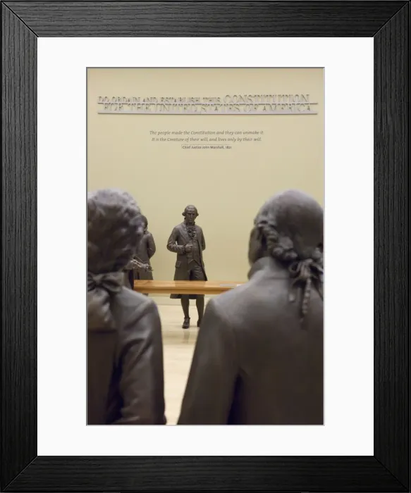Framed Print : Lifesize bronze statues of the 42 delegates to the Constitutional Convention Framed Print : Lifesize bronze statues of the 42 delegates to the Constitutional Convention