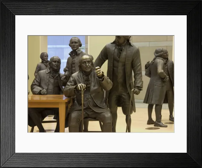 Framed Print : Lifesize bronze statues of the 42 delegates to the Constitutional Convention Framed Print : Lifesize bronze statues of the 42 delegates to the Constitutional Convention