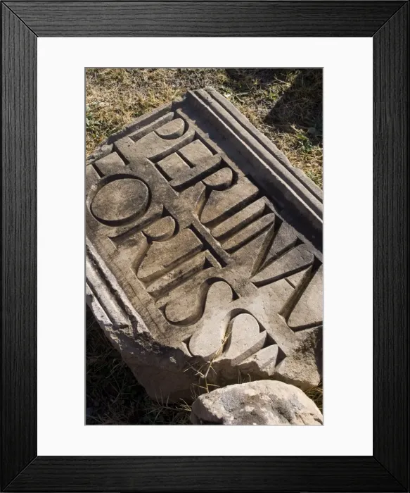 Framed Print : Inscriptions at the museum, taken from the Roman site of Lambaesis, Algeria Framed Print : Inscriptions at the museum, taken from the Roman site of Lambaesis, Algeria