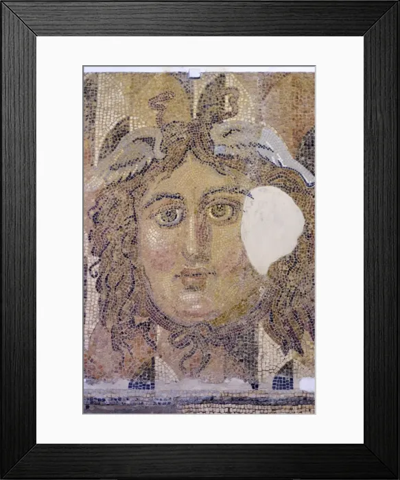 Framed Print : Mosaic, currently in the museum, taken from the Greek and Roman site of Cyrene Framed Print : Mosaic, currently in the museum, taken from the Greek and Roman site of Cyrene