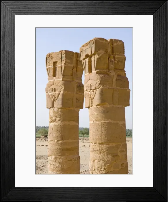 Framed Print : The standing columns of the temple of the goddess Mut at Jebel Barkal, UNESCO World Heritage Site Framed Print : The standing columns of the temple of the goddess Mut at Jebel Barkal, UNESCO World Heritage Site