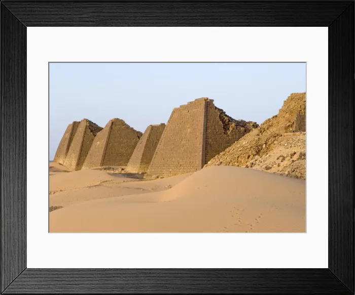 Framed Print : Pyramids of Meroe, Sudan, Africa Framed Print : Pyramids of Meroe, Sudan, Africa