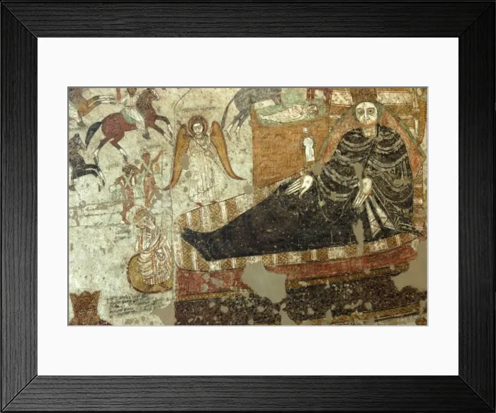 Framed Print : The Annunciation, Farras Cathedral, frescoes and murals from ruined Nubian churches Framed Print : The Annunciation, Farras Cathedral, frescoes and murals from ruined Nubian churches