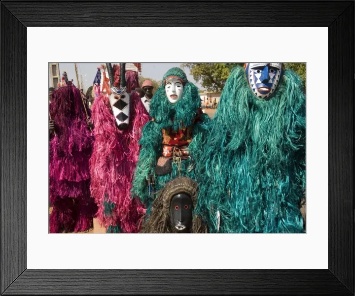 Framed Print : Bobo masks during festivities, Sikasso, Mali, Africa Framed Print : Bobo masks during festivities, Sikasso, Mali, Africa