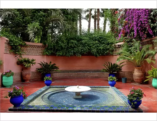 Fountain in the Majorelle Garden, created by the French cabinetmaker Louis Majorelle