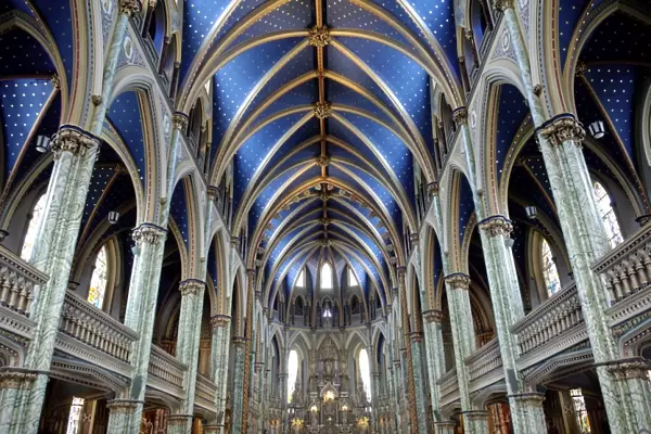 Cathedral and Basilica of Notre Dame built between 1839 and 1885, on site of the first Catholic chapel, Ottawa, Ontario, Canada