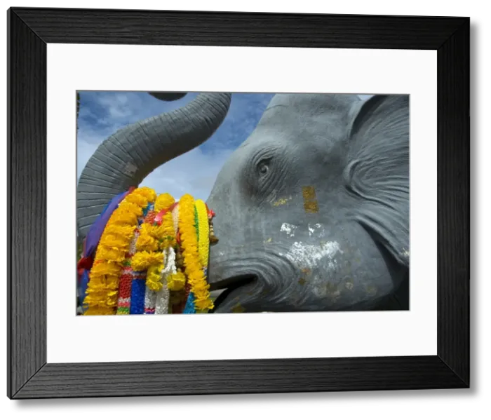Framed Print : Detail of elephant statue, Chalong Temple, Muang District, Phuket, Thailand Framed Print : Detail of elephant statue, Chalong Temple, Muang District, Phuket, Thailand