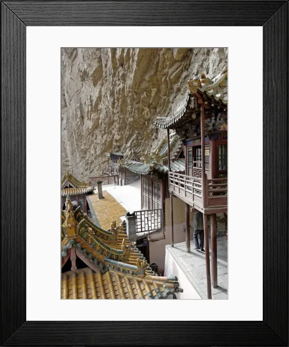 Framed Print : The Hanging Monstery (Xuankong Si), founded in the 6th century AD, near the Pass of the Golden Dragon (Jinlong Kou), 30 m above the valley floor, Hunyan, Shanxi Framed Print : The Hanging Monstery (Xuankong Si), founded in the 6th century AD, near the Pass of the Golden Dragon (Jinlong Kou), 30 m above the valley floor, Hunyan, Shanxi