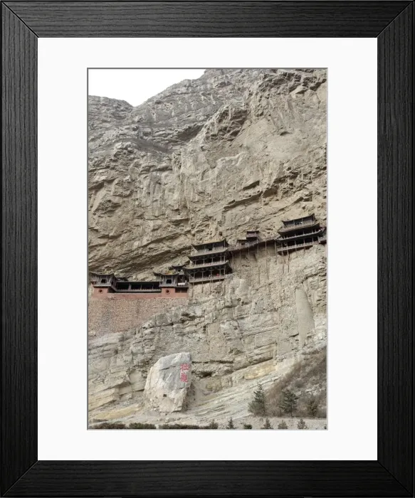 Framed Print : The Hanging Monstery (Xuankong Si), founded in the 6th century AD, near the Pass of the Golden Dragon (Jinlong Kou), 30 m above the valley floor, Hunyan, Shanxi Framed Print : The Hanging Monstery (Xuankong Si), founded in the 6th century AD, near the Pass of the Golden Dragon (Jinlong Kou), 30 m above the valley floor, Hunyan, Shanxi