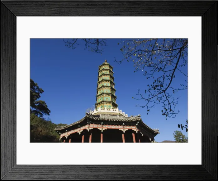 Framed Print : A seven tier pagoda in Fragrant Hills Park in the Western Hills, Beijing, China, Asia Framed Print : A seven tier pagoda in Fragrant Hills Park in the Western Hills, Beijing, China, Asia