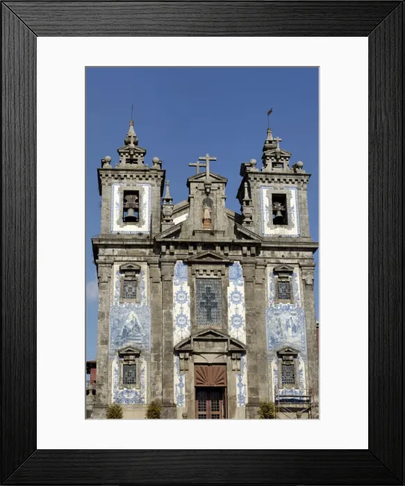 Framed Print : The new Sao Ildefonso church, built between 1730 and 1737 decorated with azulejos