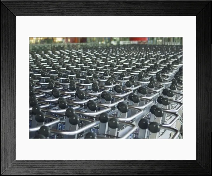 Framed Print : Hundreds of trolleys at Beijing Capital Airport, part of the new Terminal 3 building opened February 2008, second largest building in the world, Beijing Framed Print : Hundreds of trolleys at Beijing Capital Airport, part of the new Terminal 3 building opened February 2008, second largest building in the world, Beijing