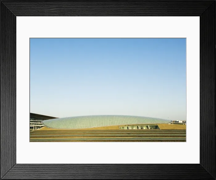 Framed Print : Sunway train station building at Beijing Capital Airport part of new Terminal 3 building opened February 2008, second largest building in the world, Beijing Framed Print : Sunway train station building at Beijing Capital Airport part of new Terminal 3 building opened February 2008, second largest building in the world, Beijing