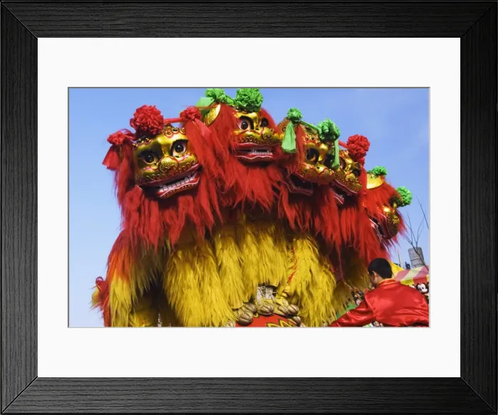 Framed Print : Lion Dance, Chinese New Year, Spring Festival, Beijing, China, Asia Framed Print : Lion Dance, Chinese New Year, Spring Festival, Beijing, China, Asia