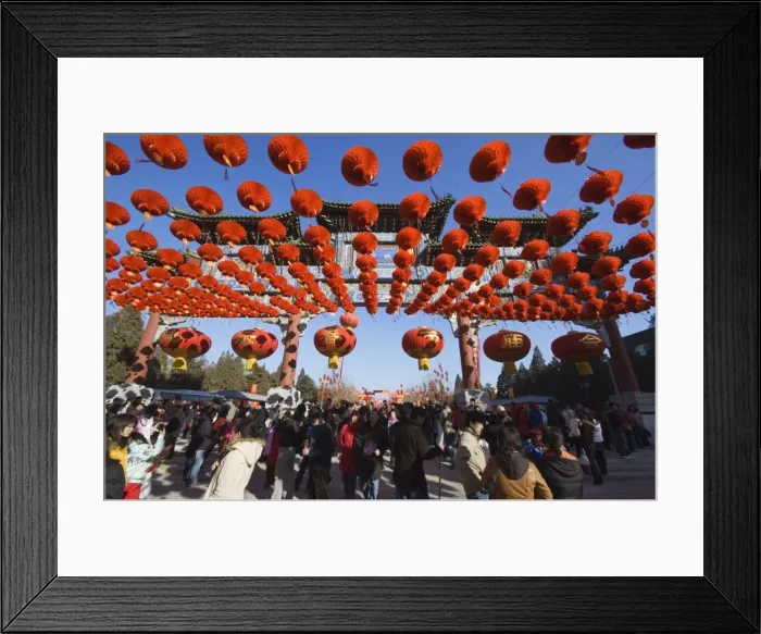 Framed Print : Decorations at a Temple Fair at Donyue Temple during Chinese New Year Spring Festival Framed Print : Decorations at a Temple Fair at Donyue Temple during Chinese New Year Spring Festival