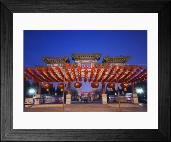Framed Print : Decorations at a Temple Fair at Donyue Temple during Chinese New Year Spring Festival Framed Print : Decorations at a Temple Fair at Donyue Temple during Chinese New Year Spring Festival