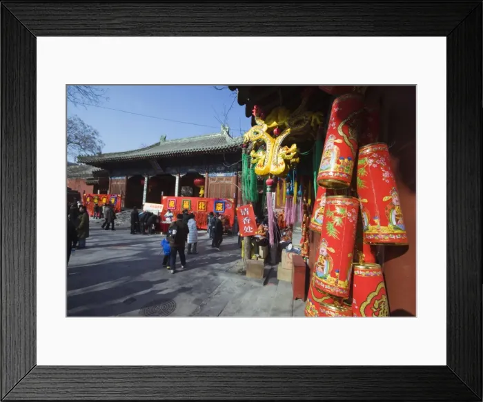 Framed Print : Decorations at a Temple Fair at Donyue Temple during Chinese New Year Spring Festival Framed Print : Decorations at a Temple Fair at Donyue Temple during Chinese New Year Spring Festival