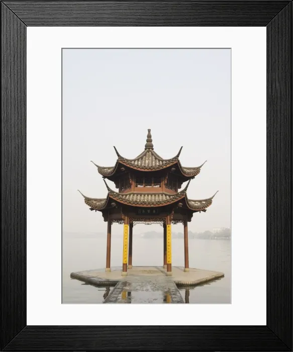 Framed Print : Pavilion early in the morning on West Lake, Hangzhou, Zhejiang Province, China, Asia Framed Print : Pavilion early in the morning on West Lake, Hangzhou, Zhejiang Province, China, Asia