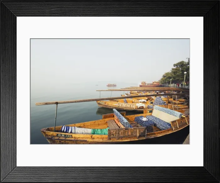 Framed Print : Boats on the waters of West Lake, Hangzhou, Zhejiang Province, China, Asia Framed Print : Boats on the waters of West Lake, Hangzhou, Zhejiang Province, China, Asia