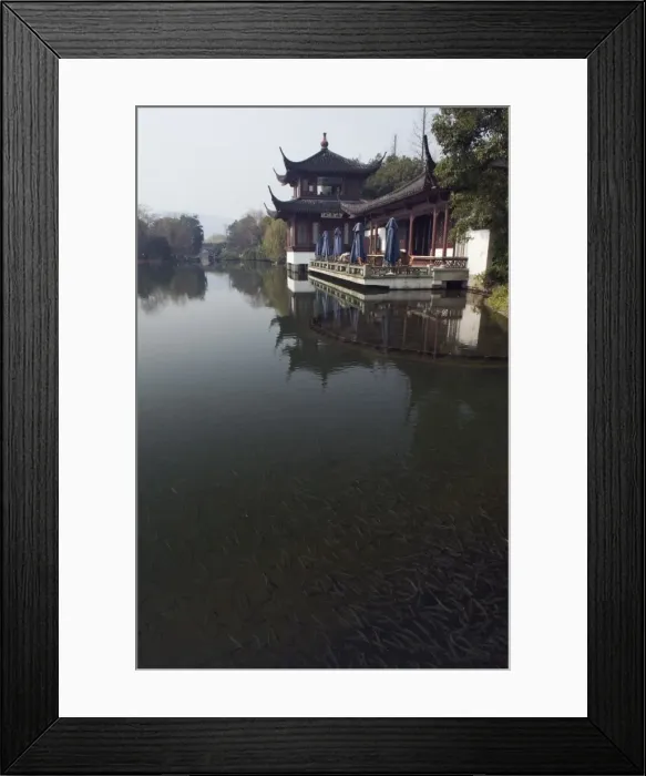 Framed Print : A waterside pavilion at Winding Garden at West Lake, Hangzhou, Zhejiang Province Framed Print : A waterside pavilion at Winding Garden at West Lake, Hangzhou, Zhejiang Province